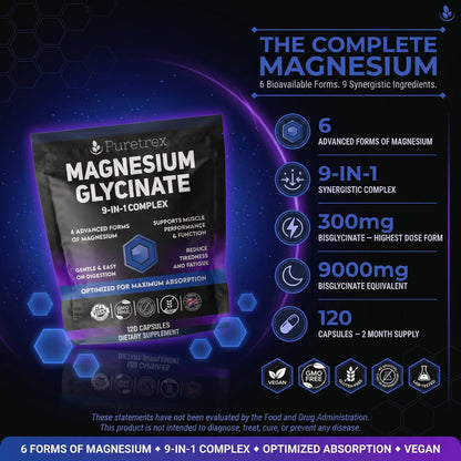 Magnesium Glycinate Complex – 6 Forms + Vitamin B6, Zinc & BioPerine®