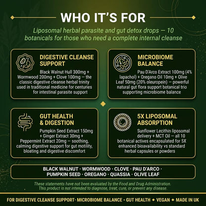 Liposomal Herbal Gut Cleanse Drops – Advanced Digestive Support