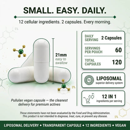 Liposomal NAD+ NR & NMNH Complex – Resveratrol & CoQ10 Capsules