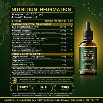 Liposomal Herbal Gut Cleanse Drops – Advanced Digestive Support