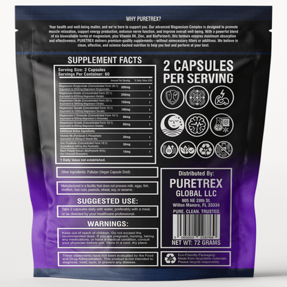 Magnesium Glycinate Complex – 6 Forms + Vitamin B6, Zinc & BioPerine®