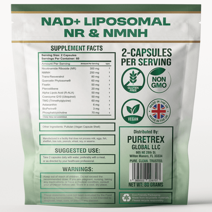 Liposomal NAD+ NR & NMNH Complex – Resveratrol & CoQ10 Capsules